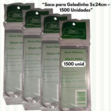 Imagem de Sacos para Geladinho Sacolé 5x24cm 1500 Unidades Alta Vedação Transpar