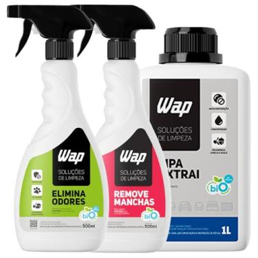 Imagem de Kit Detergente Concentrado Limpa Extrai Removedor Manchas Elimina Odores Tapete Sofá Colchão Biodegradável - Wap