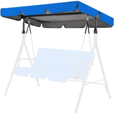 Imagem de Substituição Do Dossel De Balanço De 2-3 Lugares, Dossel De Assento De Balanço De Jardim à Prova D'água à Prova De Poeira, Substituição De Dossel, Navy Blue, 190 * 132 * 15cm