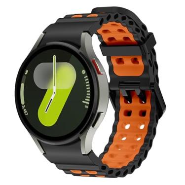 Imagem de Sodhad Pulseira de silicone macio compatível com Samsung Galaxy Watch 7 de 44 mm e 40 mm e pulseiras esportivas respiráveis para Galaxy Watch 7 6 5 4 de 44 mm e 40 mm / 6 Classic de 43 mm 47 mm / 5