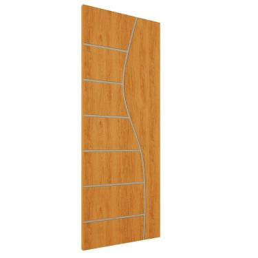 Imagem de Folha de Porta de Madeira Frisada 210x70 Espessura 3,5cm Valuchi Natural