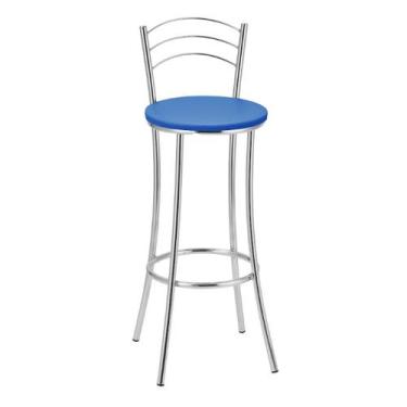 Imagem de Banqueta Alta Cromada Bc26/a A101 Treparoni, Azul