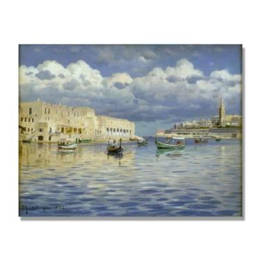 Imagem de NHLDZYH Pinturas a óleo famosas, (paisagem 01) por Peder Mork Monsted, reprodução impressa em tela, arte de cenário para decoração de sala de estar. Tela somente 40 x 50 cm - 15,8 x 19,7 pol