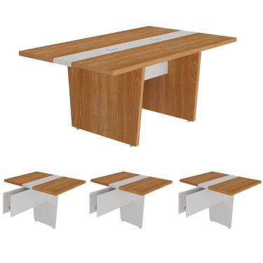 Imagem de Conjunto Escritório: Mesa Reunião 6375 + 3 Módulos 6377