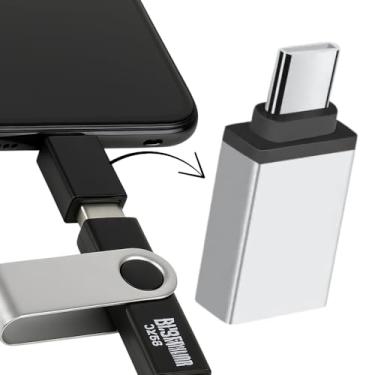 Imagem de Adaptador Tipo C Otg Pendrive Para Celular E Tablet Conversor Tipo C X Usb 3.0 Fêmea Cor Cinza