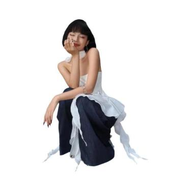 Imagem de Top Cropped De Renda Off-Shoulder Para Mulheres, Verão, Sexy, Sem Alça