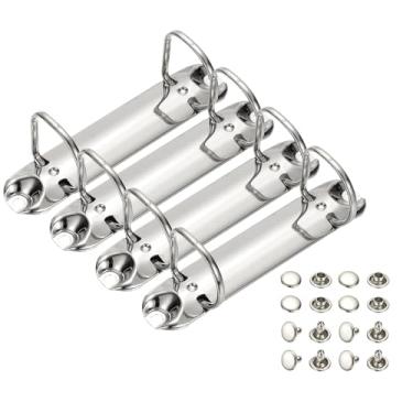 Imagem de PATIKIL B7 Mecanismos de fichário de 2 furos, conjunto de 4 anéis D de 2,5 cm, agendador de fichário de substituição de folhas soltas para organizadores, acessórios de pasta de armazenamento de papel