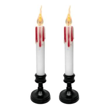 Imagem de Vela Branca Com Sangue LED C/02 Unidades
