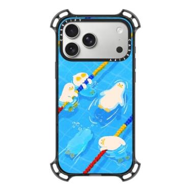 Imagem de CASETiFY Capa Bounce para iPhone 17 Pro Max [à prova de choque/compatível com Magsafe/6,5 m. Proteção contra quedas de grau militar 7X] - Tempo de piscina - Preto transparente