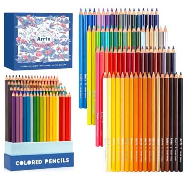 Imagem de Arrtx Conjunto de 72 lápis de cor, núcleo macio premium com cores vibrantes para colorir, esboçar, sombrear, lápis de colorir, materiais de arte para artistas, adultos, iniciantes, adolescentes