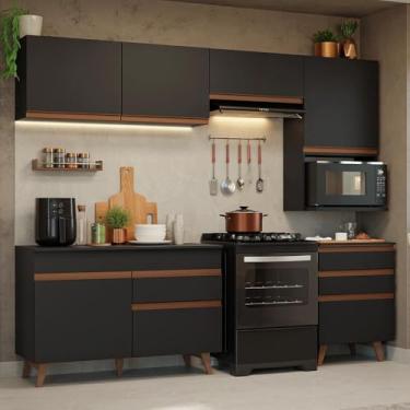 Imagem de Armário de Cozinha Completa 250cm Preto Reims Madesa 07