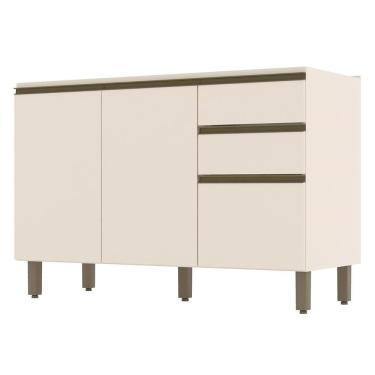 Imagem de Balcão Pia 2 Gavetas 3 Portas sem Tampo Connect Off White - Móveis Henn