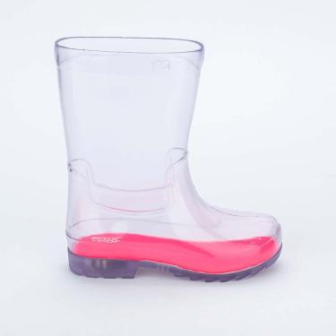 Imagem de Galocha Infantil Feminina Splash Transparente e Pink