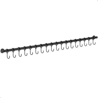 Imagem de Porta Utensílios E Talheres 100cm Com 18 Ganchos Preto FS - Fassin Sho