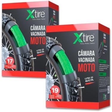 Imagem de Kit 2 Câmara de ar Moto Xtire Com Selante antifuro Vacina de Pneu ARO 