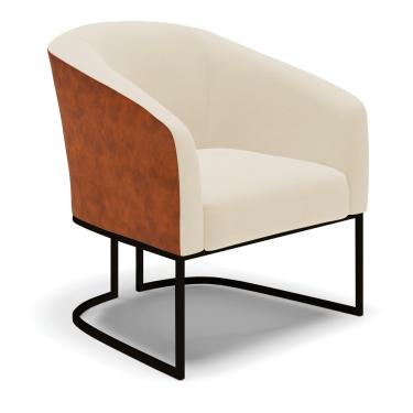 Imagem de Cadeira Sala de Jantar Base Industrial Preto Stella Noz/Linho D03 - D'Rossi