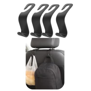 Imagem de Kit 4 Ganchos de Bolsas para carro Suporte Sacola E Cabide Para Banco Sacos compras Carro Ajuste Universal Preto