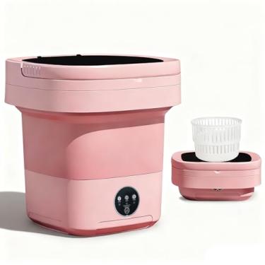 Imagem de Máquina de lavar portátil de 15L, lavadora dobrável pequena LGLRTD com 3 modos de limpeza para roupas de bebê, roupas íntimas, itens pequenos, mini lavanderia dobrável para viagem, apartamento, casa