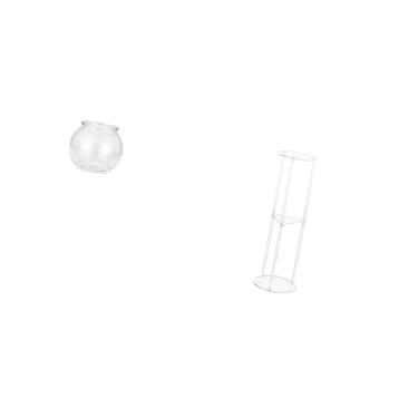 Imagem de Fenteer Mesa de Aquário de Acrílico Transparente para Peixes Pequenos E Plantas, Tigela Redonda para Aquário, Vaso, Mesa Lateral para Bebidas, Decoração de Es
