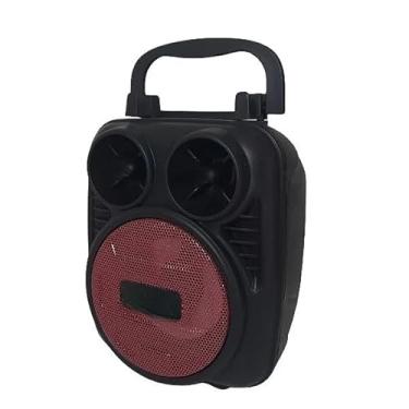 Imagem de Caixa Acústica Sem Fio Bluetooth Potente Portátil Recarregável Som Rádio Compacta Alto Falante Led (KTS 1029 Vermelha)
