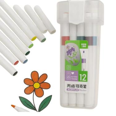 Imagem de Kit 12 Canetinhas Marcador Acrílico Efeito Luz Comfy