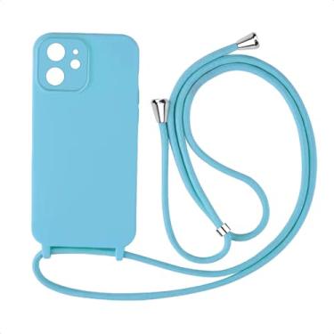 Imagem de Capa Case Capinha Facility Com Cordão Alça Para iPhone 11 (Azul Claro)