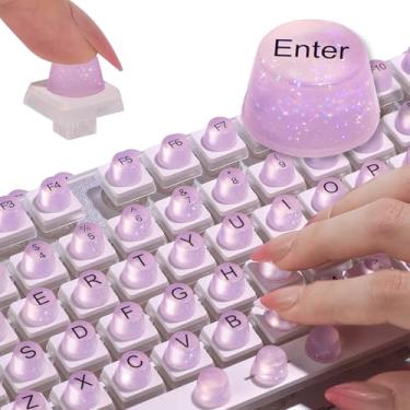 Imagem de 128 peças de adesivos de teclado elevados com glitter para unhas longas, extensor de silicone com bolhas com números para unhas longas, auxílio de digitação com guias de fileira doméstica para