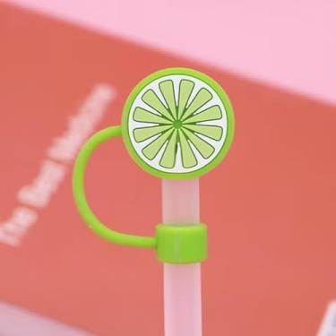 Imagem de Capa de canudo de limão verde para copo Stanley de 40 e 850 g, tampa de palha de silicone de 10 mm para acessórios de copo Stanley, lindo topo de palha para copos, capa de canudos