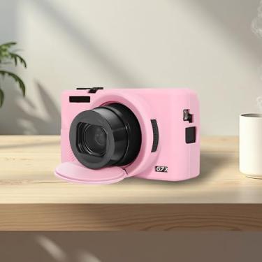 Imagem de Capa para câmera digital Canon PowerShot G7X Mark III, capa de silicone macio G7X Mark III com capa de lente destacável, rosa