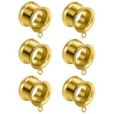 Imagem de Cisyozi Brincos de alargadores de túneis DIY de 20 mm para orelhas 13/40.6 cm 316L Stainelss cirúrgicos aço ouro alargador duplo alargador alargador acessórios piercing joias mulheres homens 20 mm