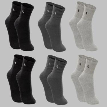 Imagem de Kit 6 Pares de Meias Masculina Lupo Sport 3148 Confortável Lisa Premiu
