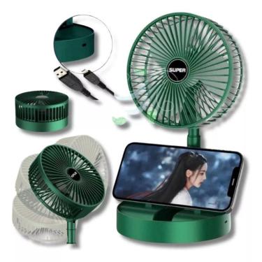 Imagem de Ventilador Portatil Recarregável Usb C 3 Velocidades Verde