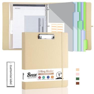 Imagem de Pasta de 3 anéis com prancheta BVSSX com bloco de notas e 5 divisórias