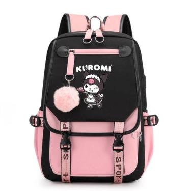 Imagem de Mochila de lazer de grande capacidade Schoolbag Kuromi Cartoon - Light