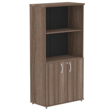 Imagem de Armário Misto P25 Pandin 80 Cm (largura) Em Mdp Cor Walnut Com 2 Portas E 3 Prateleiras