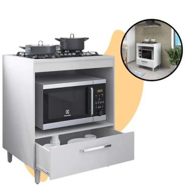 Imagem de Balcão De Cozinha Compacta Móvel Fogão Cooktop 70x50x82,5cm Armário Pe