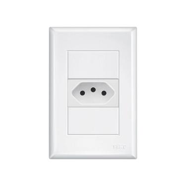 Imagem de Tomada Fame Evidence 2p+t 10a Com Placa 4x2 Branco