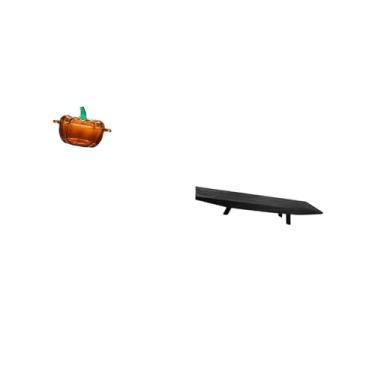 Imagem de Fenteer Prato de Doces de Vidro em Formato de Abóbora com Tampa E Pote de Biscoitos Laranja Combinado com Bandeja de Armazenamento de Madeira Rústica, Tigela