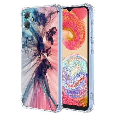 Imagem de WEIOUHR Capa para Galaxy A04e Samsung A04e Capa de telefone TPU macio transparente, design de padrão abstrato, leve resistente a choques e arranhões, para Samsung Galaxy A04e (azul escuro)