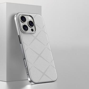 Imagem de IRTGFG Capa de couro liso e luxuosa para lente de câmera para iPhone 16 Pro Max, fina e com boa textura (para iPhone 16 Pro Max/branca)