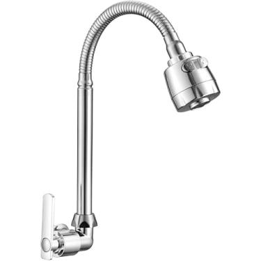 Imagem de Torneira Cozinha Gourmet Bancada Parede Flexível 1/4 Volta Cromo (PAREDE)