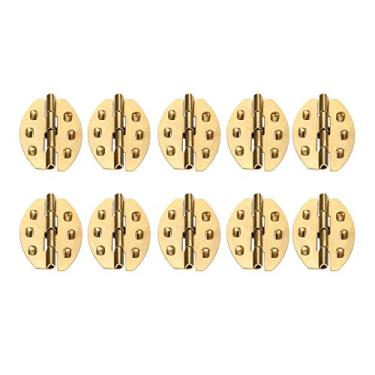 Imagem de 10 pcs jóias presente vinho caixa de madeira dobradiça de ouro armário mobiliário de móveis cabine de móveis para woodworking 25 * 17mm YYDFPIIA