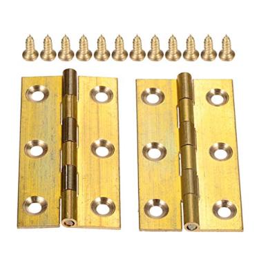 Imagem de Dobradiça decorativa de latão 2pcs dobradiça 1/15 / 2/2,5 polegadas dobradiças da porta de madeira Caixa de jóias de madeira Conjunto de móveis com parafusos YYDFPIIA (Color : D)