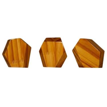 Imagem de Kiaga, Conjunto 3 Ganchos Cabideiros De Parede Geométrico Com Chanfro Em Madeira Pinus Cor:Pinus com Verniz Mel;Tamanho:ÚNICO