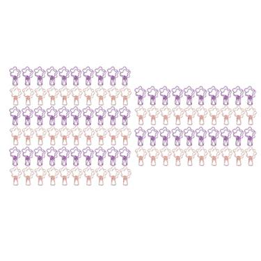 Imagem de Clipes de pasta fofos em formato de flor rosa dourado roxo 100 peças braçadeiras de papel de metal forte para escritório, escola, casa, organização de documentos, certificados,
