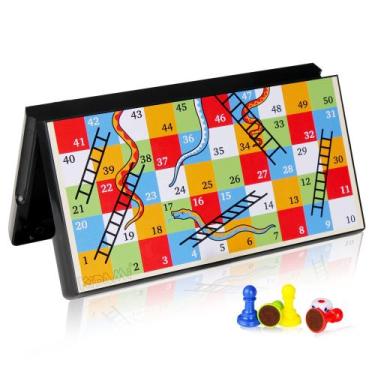 Imagem de Conjunto de jogos Magnetic Snakes and Ladders KIDAMI com caixa de arma