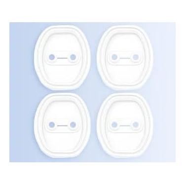 Imagem de Kit 4 Peças Protetor Anti Impacto para Porta de Carro – Amortecedor Borracha Universal Anti Colisão e Redutor de Ruídos (Branco)