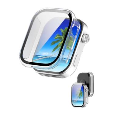 Imagem de Capa para Xiaomi Redmi Watch 6, capa protetora NOUKAJU Smartwatch, película de vidro temperado 9H integrada, PC rígido, fácil de instalar, protetor de tela para smartwatch Redmi Watch 6 (transparente)