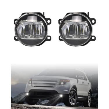 Imagem de LitMiRaCle Faróis de neblina de LED dianteiros para Ford Focus 2008-2014, 13-16 Fusion, 14-18 Fiesta, 11-15 Explorer, Mustang 05-14, Ranger 19-21, Honda, Subaru, Lincoln, Nissan, Jeep, Scion, farol de