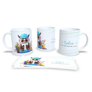 Imagem de Caneca Personalizada Professor com Coruja, Cerâmica Branca, Design Educacional, Uma Vida Dedicada a Ensinar (t)